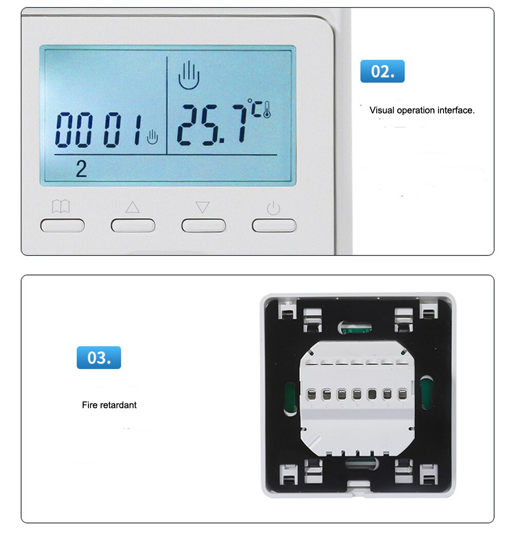 LCD Weekly Programmable Floor Heating Temperature Regulator Controller 16A 230V Air Machanical Thermostat Warm Room Universal