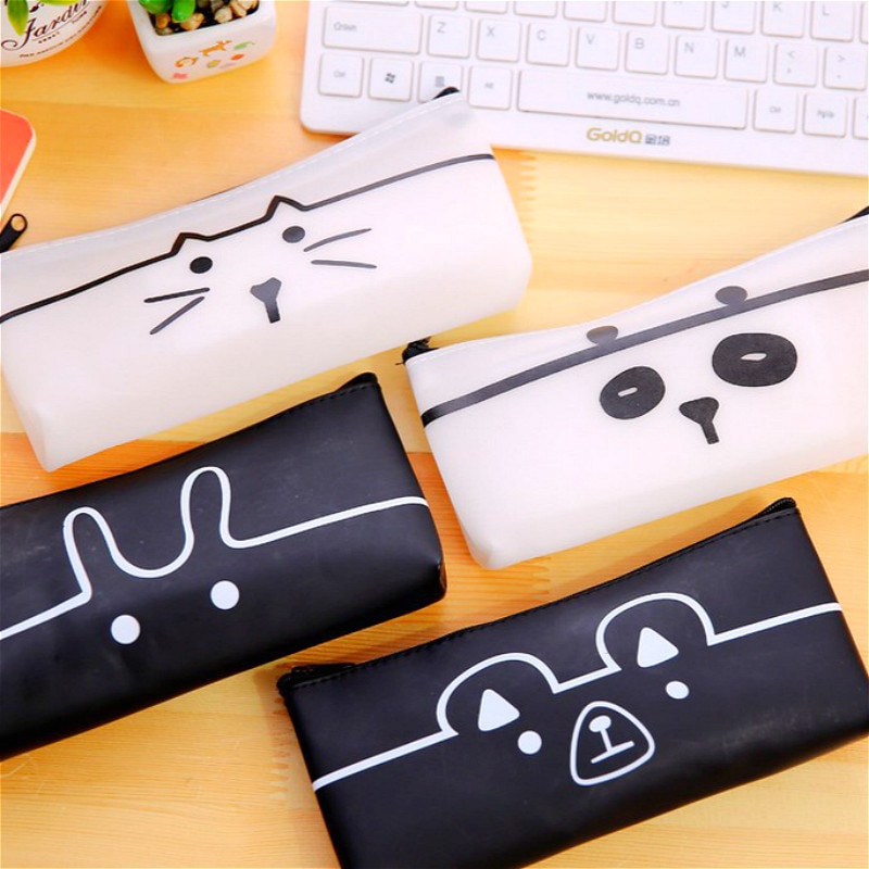 Cartuchera de gatos de lona, material escolar de PU de , precioso estuche de , útiles escolares