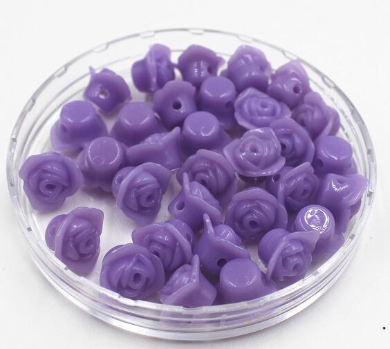 GHRQX Colorful roses loose beads DIY Beads Bracelet making 30 pcs: Lavender