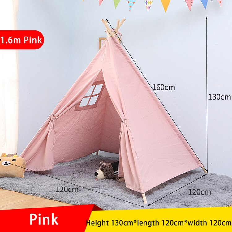 1.6M tenda per bambini Tipi per bambini pieghevole Teepee Playhouse tenda da gioco al coperto per giochi per bambini tende giocattolo: XM-WG-004-1.6-Pink