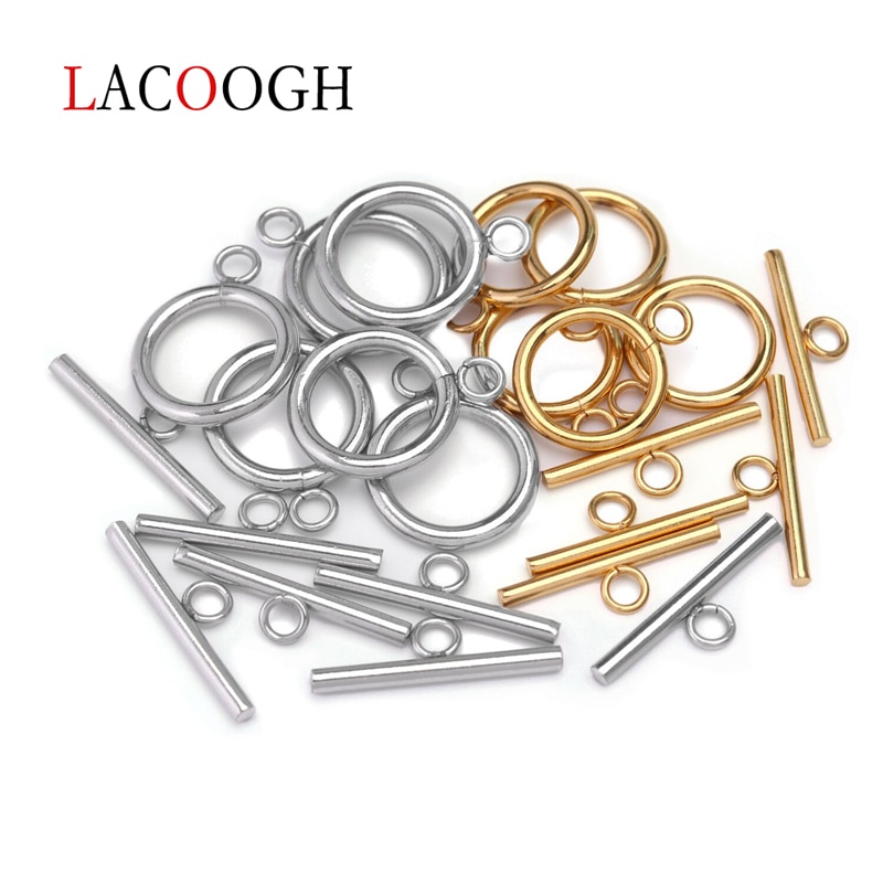 Juego de 4 broches de palanca de acero inoxidable, broche OT de 13/14/15/16/18mm de diámetro, conectores de hebilla para pulsera, collar, fabricación de joyas DIY