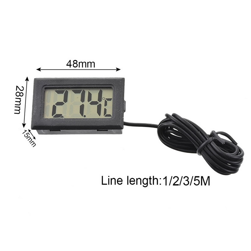 Digital Thermometer Mini LCD Display Meter Fridges Freezers Coolers Aquarium Chillers Mini 1M Probe Instrument 1pcs