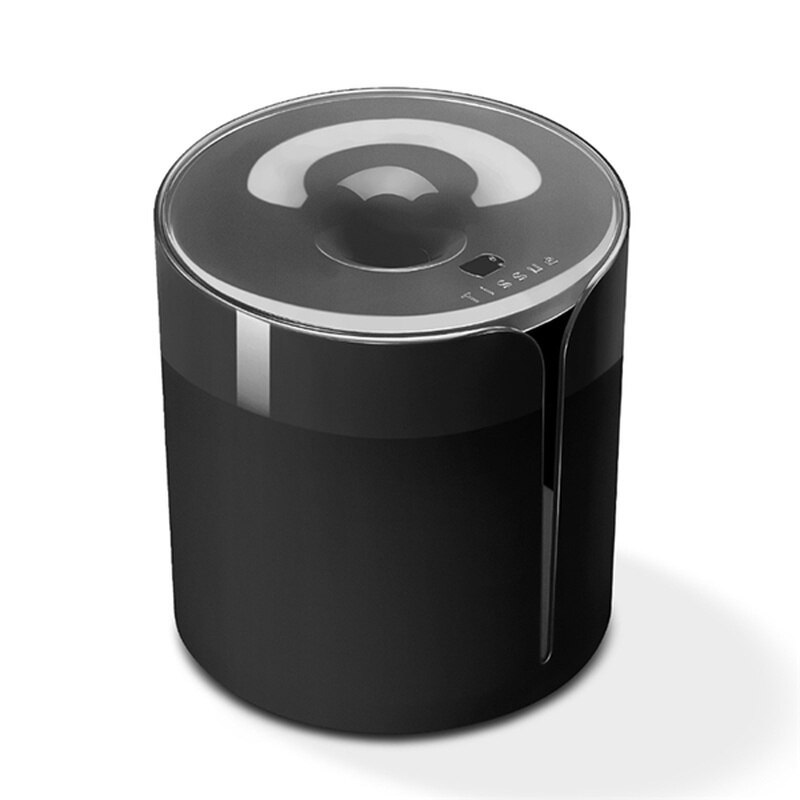 1 Pc Round Tissue Box Bathroom Roll Paper Holder Plastic Tissue Dispenser Case Round Waterproof Paper Storage Rack Container: black