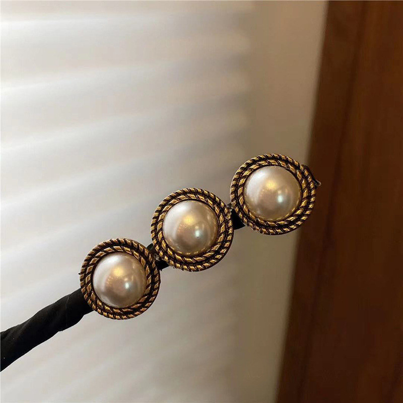 Bow Hairpin Weaving Artifact Shell Pearl Lazy Curler Retro DIY Hair Accessories Tool Hair Tie Artifact
