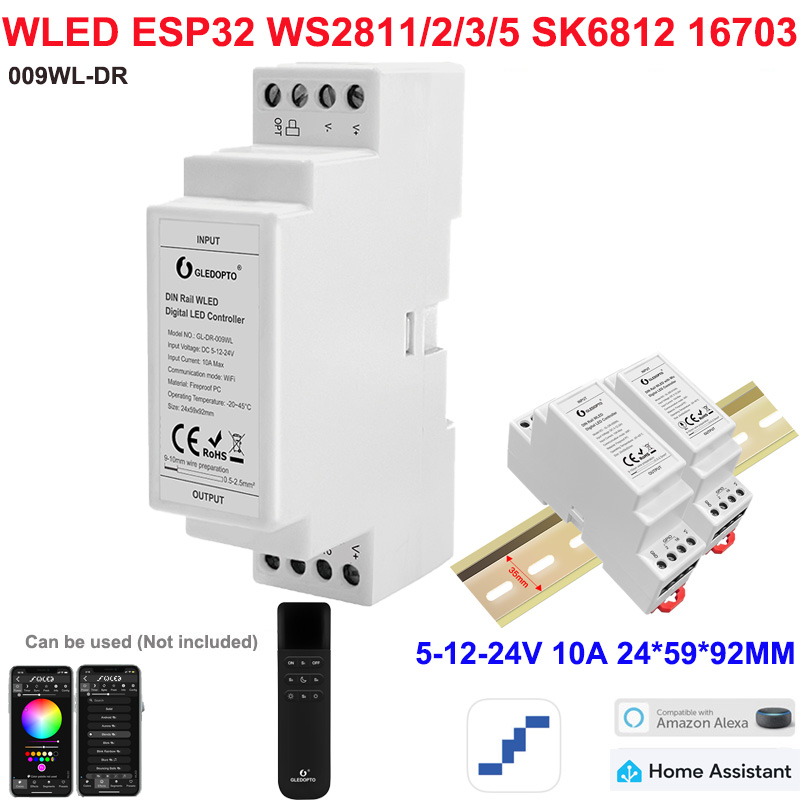 1-10WLED GLEDOPTO RGB Strip Lights with Mic LED Controller ESP32 Music Dynamic Modes for WS2811 WS2812B SK6812 WS2813 WS2815 DIY: Ivory / 44