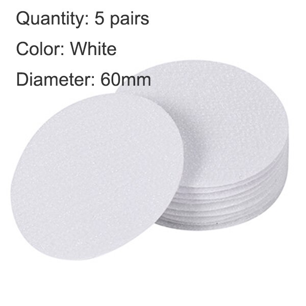 Attache auto-adhésive forte 60mm, lot de 5 à 30 paires d&#39;autocollants antidérapants pour la maison, crochet et boucles pour tapis de canapé, points adhésifs: White 5 Pairs / 10 Pairs
