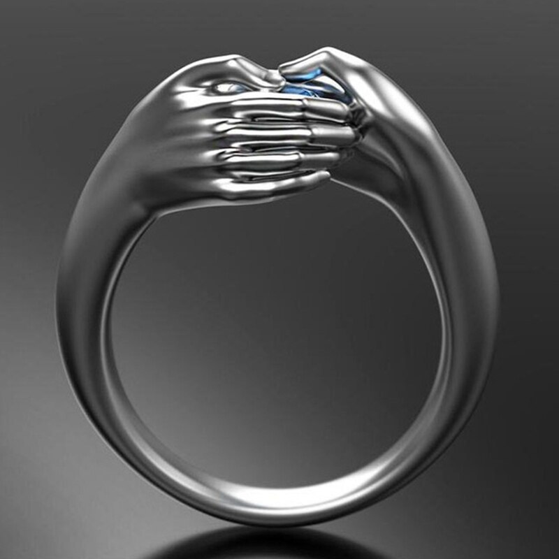 Neue Kreative Liebe Für Immer Finger Hand Ring Romantische Liebe Umarmung Hand Ringe Für Frauen Männer Modeschmuck