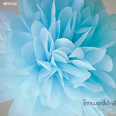 10 stücke handgefertigt 4 &#39;&#39;(10 cm) Gewebe Papier Pom Poms Papier Blume Ball Pompom Für Heimat Garten Hochzeit Geburtstag &Ampere; Hochzeit Auto Dekoration: Himmel Blau