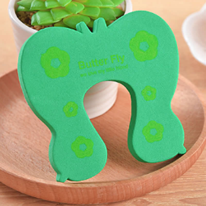 Armário fechaduras correias proteção segurança do bebê bonito animal cartão de segurança porta criança crianças proteção das crianças móveis para casa: 1 PC Green butterfly