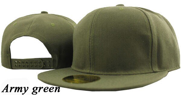 Mode Unisex Pure Kleur Platte Rand Dans Hoed Hiphop Hoeden hiphop Cap Blanco Baseball Caps Mannen Vrouwen Snapbacks Verstelbare: Army green