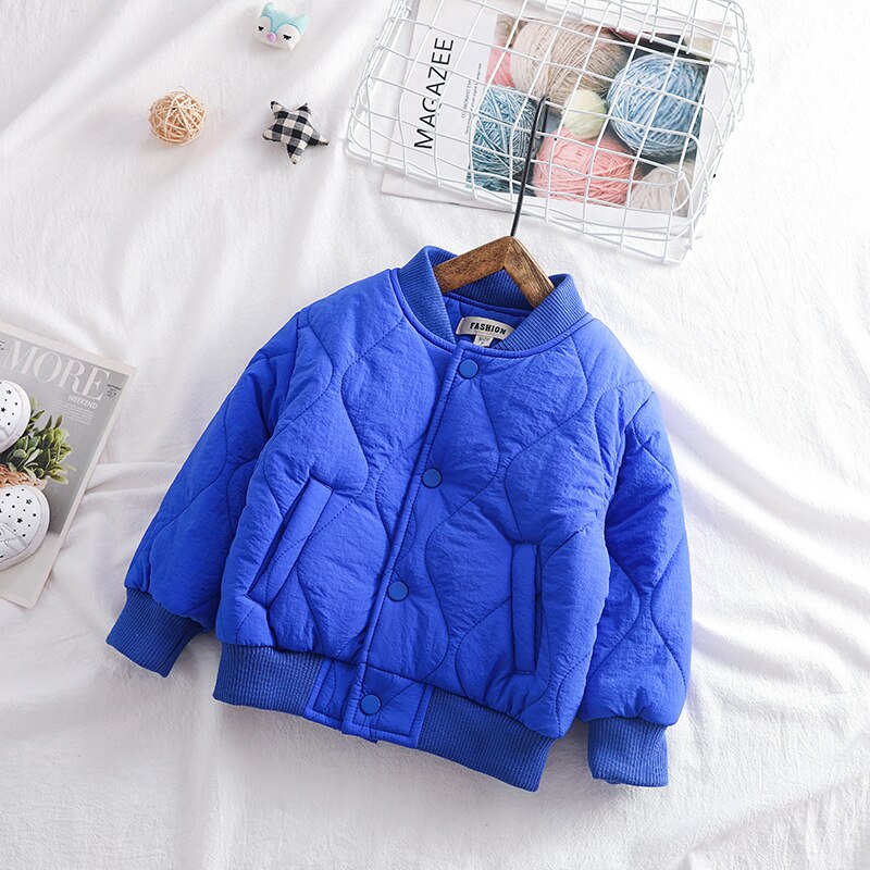 2 3 4 5 T Peuter Jongens Winter Jassen Baby Dikke Donsjack Casual Solid Warm Jassen Voor jongen Kind Baby Katoen Uitloper: Blauw / 18m
