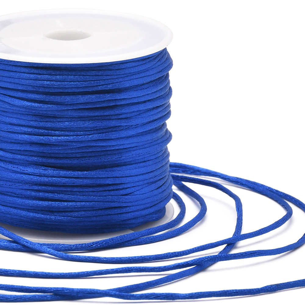 Cordón de cola de rata satinada para manualidades de 1,5 mm de nailon para nudo chino, macramé, adornos, fabricación de joyas, 24 yardas