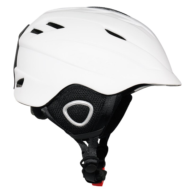 Catazer Warm Houden Skate Ski Helm Volwassen Snowboard Helm Ski Goggle Helm Sport Veiligheid Integraal Gegoten Skiën Sneeuw Helm: WHITE / L