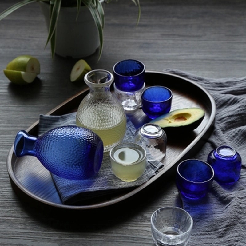 Japansk sake set flagon sprit sprit koppar sake gryta kristall dricksglas vinflaska koppar set barware kök