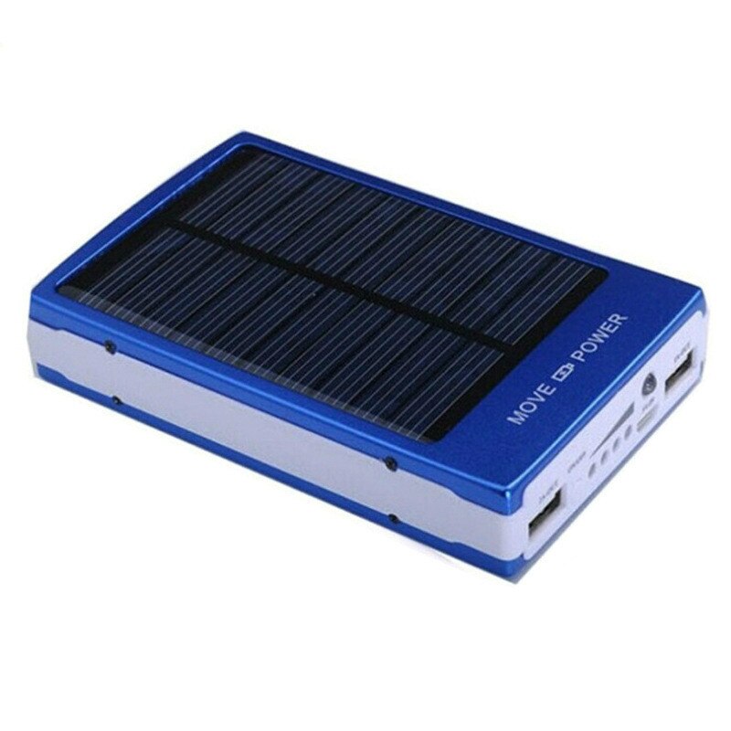 Banco de energía Solar para exteriores, batería de emergencia de 30000mAh, impermeable, doble salida USB, linterna de litio LED para teléfono inteligente