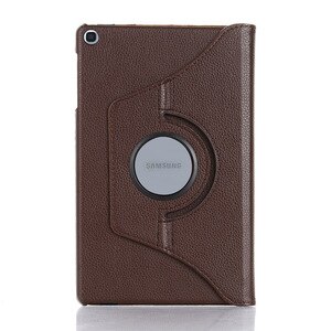 Voor samsung galaxy tab  s5e 10.5 hoes tablet sm -t720 sm-t725 10.5 '' 360 draaibare flip lederen standaard hoes met pen + film: Bruin