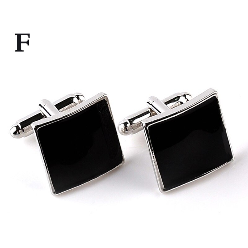 1 paar hoogwaardige Sieraden Unisex Wit Paars Emaille Crystal Manchetknopen Wedding Party Manchetknopen Franse shirt Manchet Knoppen: F