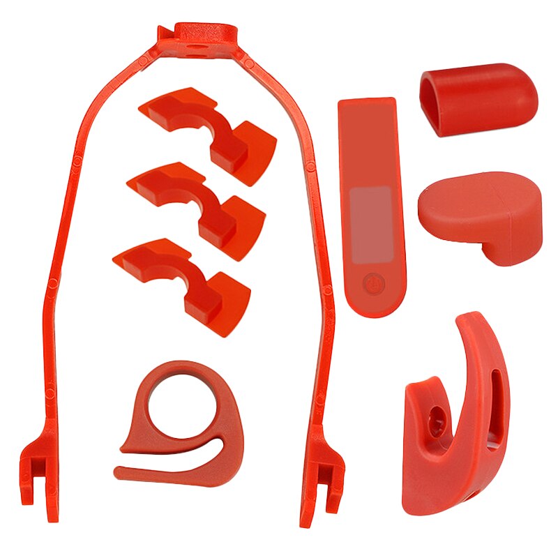 for XIAOMI M365 Electric Scooter Front Hook Front Rear Mudguard Pad Dashboard Cover Vibration Rubber Set Part: Default Title