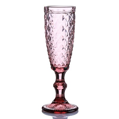 Coupe de Champagne à jus créative petit nombre | Rétro couleur Relief coupe de Champagne, gobelet en verre épaissi ménager verre à vin, vin: YELLOW