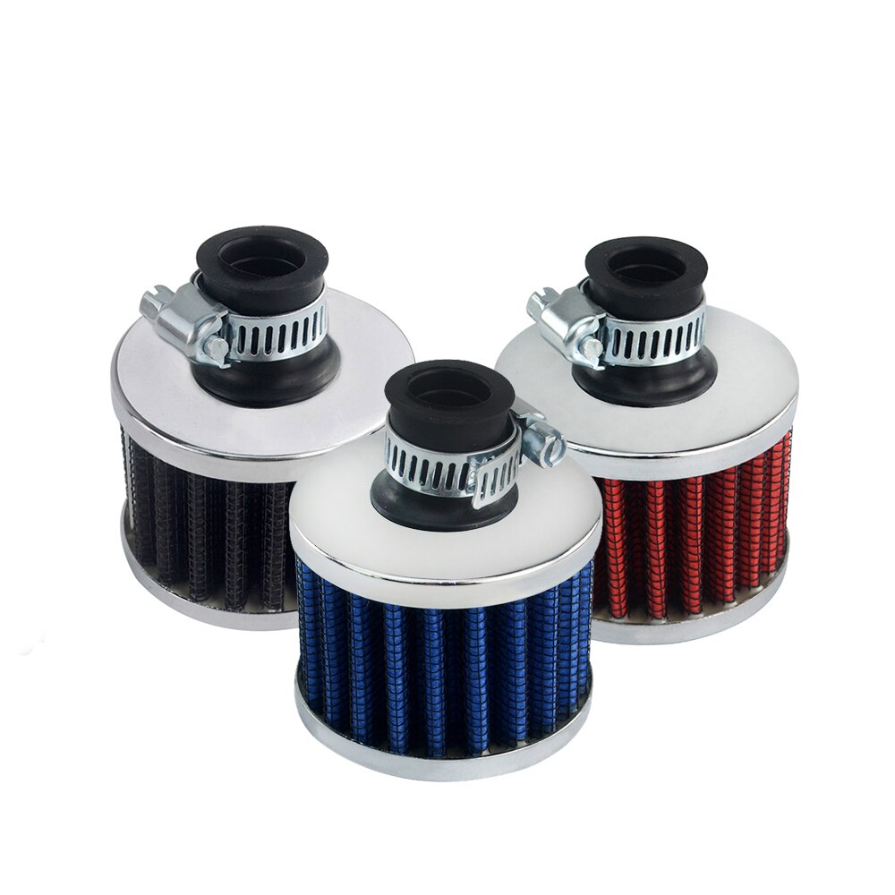 VR - Universal 12mm Interface Motorcycle Car Air Intake Filters Cone Cold Air Filter System Turbo Vent Crankcase VR-AIT12