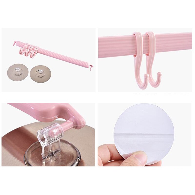 Toallero de pared para baño con 6 ganchos autoadhesivos, estantería para colgar sin clavos, colgadores para llaves con pasta fuerte, estante de almacenaje para Cocina