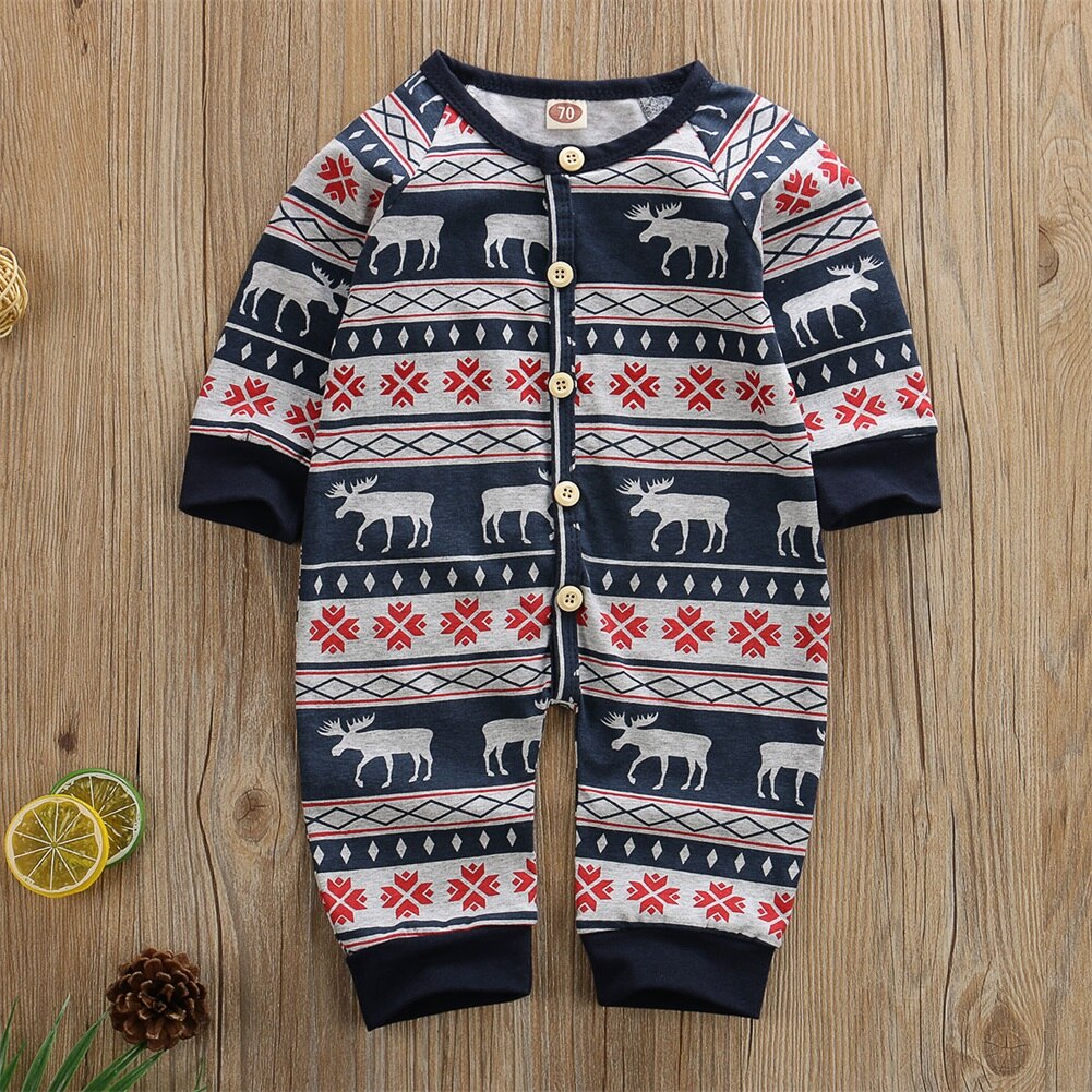 Baby Lente Herfst Kleding Kerst Pasgeboren Baby Jongens Meisje Xmas Kleding Lange Mouw Romper Outfits Santa Elanden Kostuums