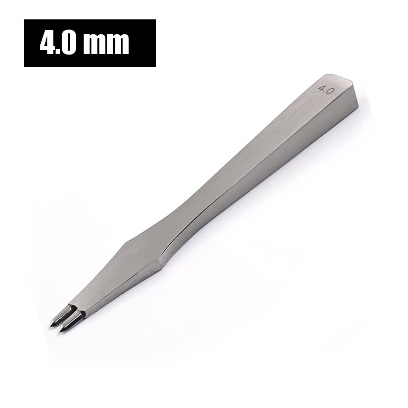Leather Die-steel Chisel French Style Pricking Sharp Leather Punching Tool Polish-3.0/3.38/3.85mm Stitching Tool: 4.0mm 2Prong