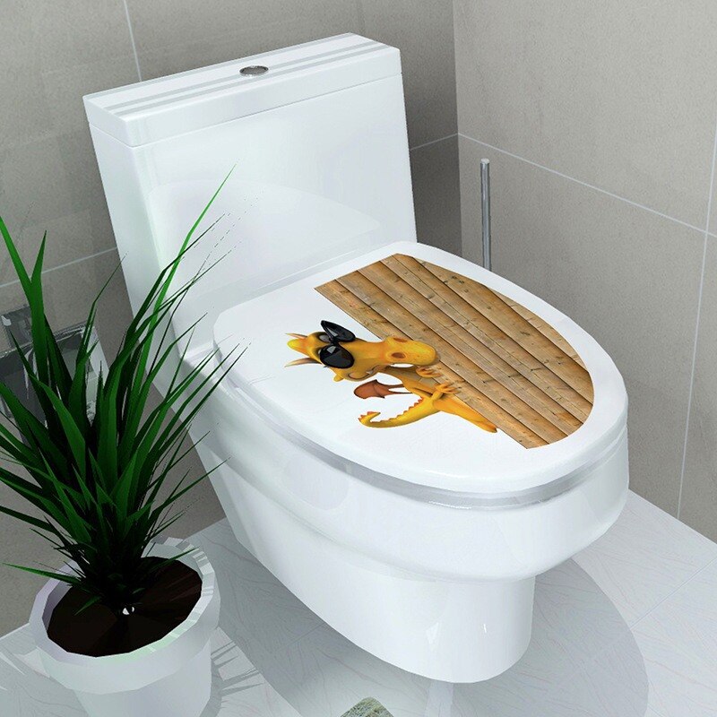 Realistyczne naklejki na toaletę strona główna dekoracje łazienkowe WC ubikacja plakaty pcv kreskówka ścienna Mural DIY kreatywne naklejki ozdobne 14 stylów: 3