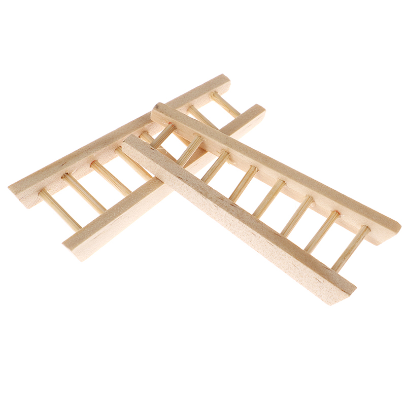 1 Pcs Diy Mini Houten Stap Ladder Fairy Garden Miniaturen Poppenhuisminiaturen Ornament Decoratie Meubels Speelgoed