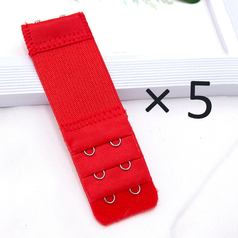 5Pcs/set 2 Hook Bra Extender for Women's Elastic Bra Extension Strap Hook Clip Expander Adjustable Buckle Intimates Accessories: Red