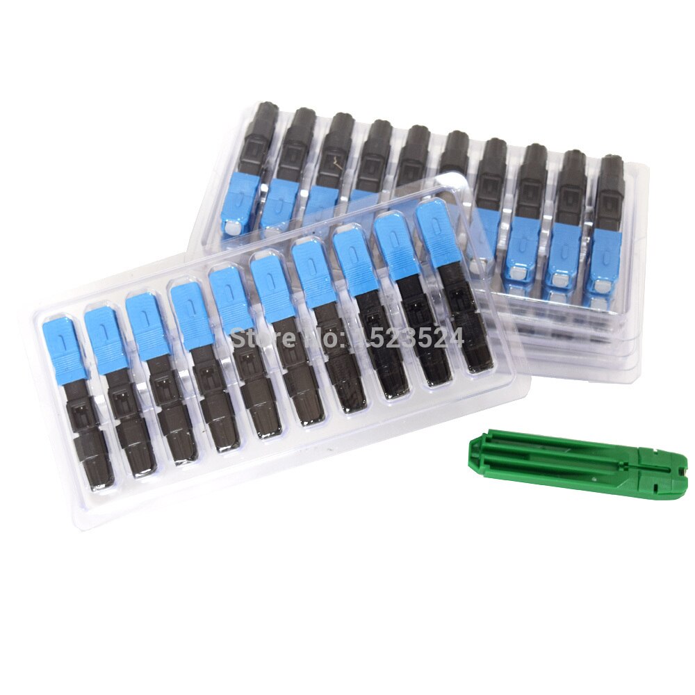 100 PCS Embedded SC UPC Fiber Optic Fast Connector FTTH single-mode fiber optic SC quick connector SC adapter Field Assembly