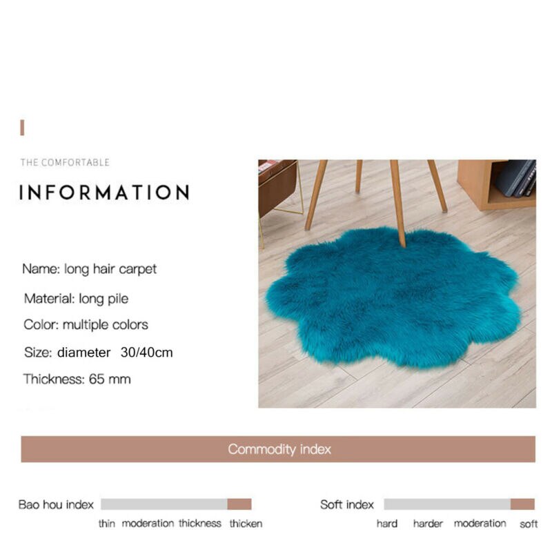 Fluffy Rugs Anti-Slip SHAGGY RUG Super Soft Carpet Mat Living Room Floor Bedroom Flower Shaped Fluffy Rug