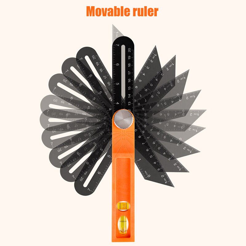 Wooden Marking Gauge Protractor Woodworking Sliding Angle Measurement Gauges T-Bevel With Bubble Handle Level Measuring Tools