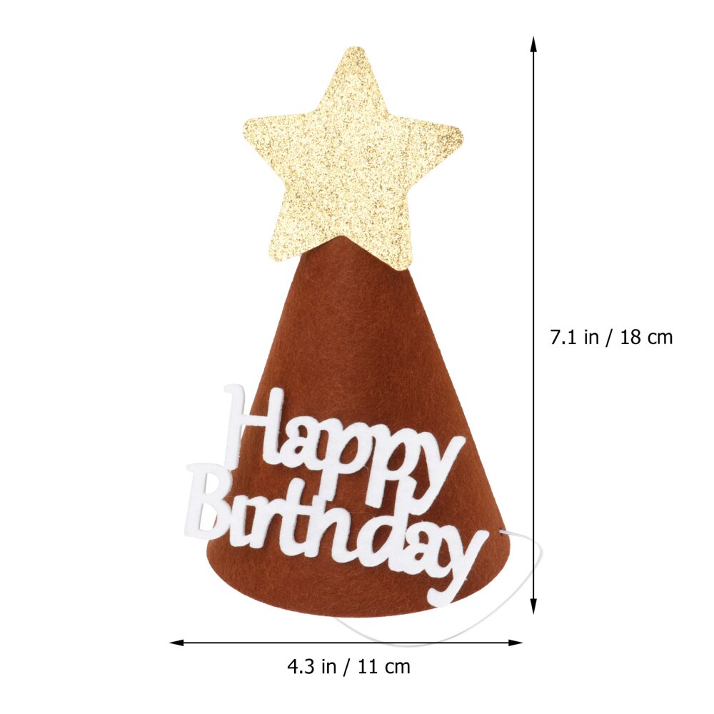 1Pc Decorative Birthday Hat Birthday Felt Hat Birthday Headdress Birthday Cap Adorable Party Hat for Banquet Party Birthday