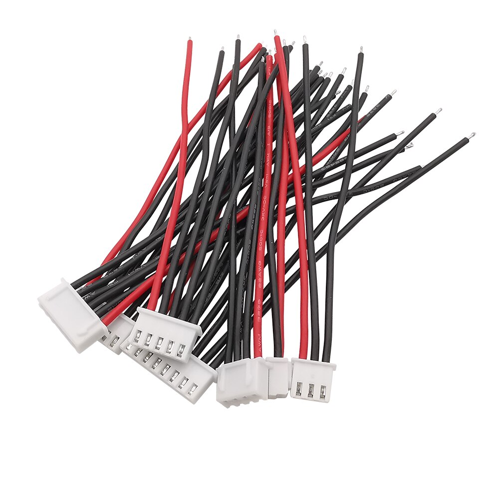 Conector JST XH de 5/10 piezas, 1S, 2S, 3S, 4S, 5S, 6S, 7S, cargador de batería LiPo, Cable balanceador de 10cm, 15cm, 20cm, cables de silicona 22AWG