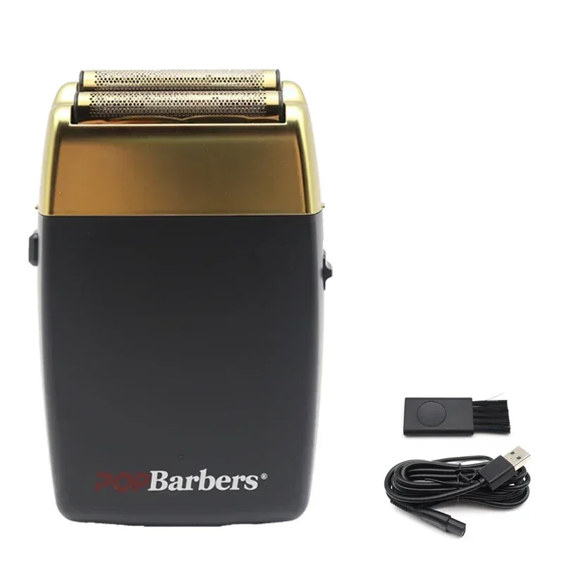 11000 RPM POP Barbers P620 Electric Men's Beard Trimmer Double Foil Shaver Electric Shaver USB Hair Cutting Machine: WHITE