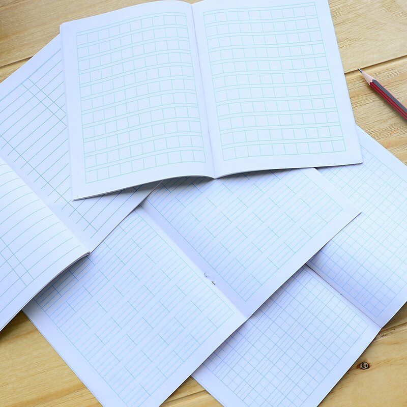 10pcs/lot Cartoon small Mathematics English workbook squares write pinyin field word composition students homework books School