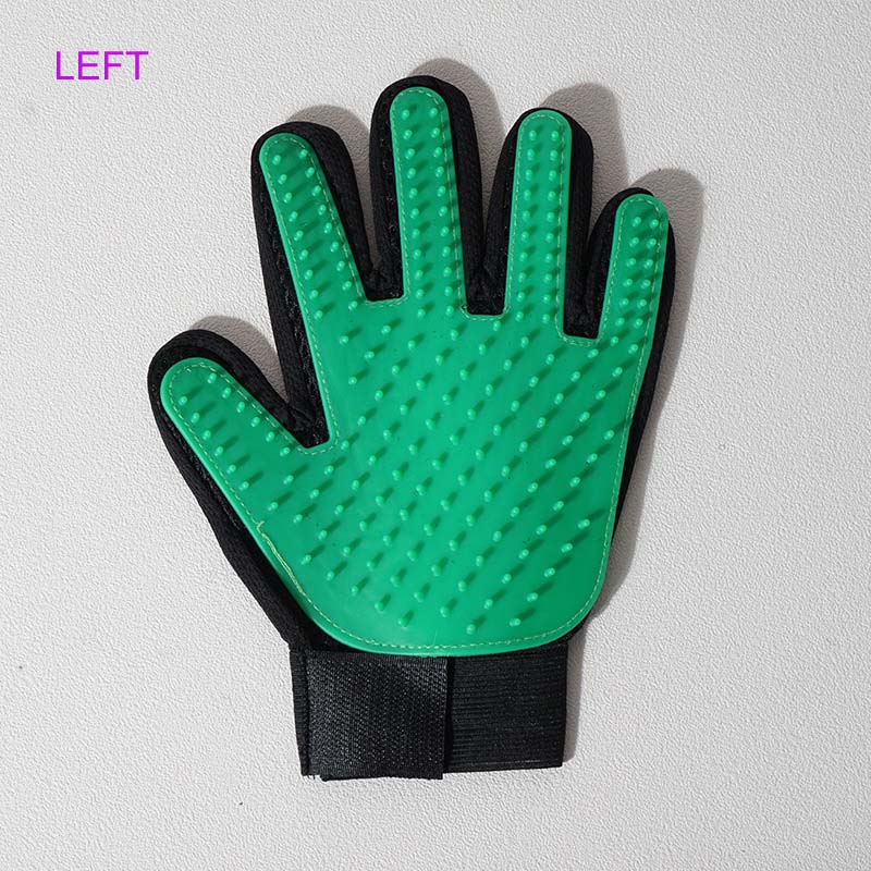 Funpup Kat Handschoen Kat Grooming Handschoen Pet Borstel Handschoen Voor Kat Hond Haar Verwijderen Borstel Hond Deshedding Cleaning Kammen Massage handschoenen: GREEN LEFT HAND