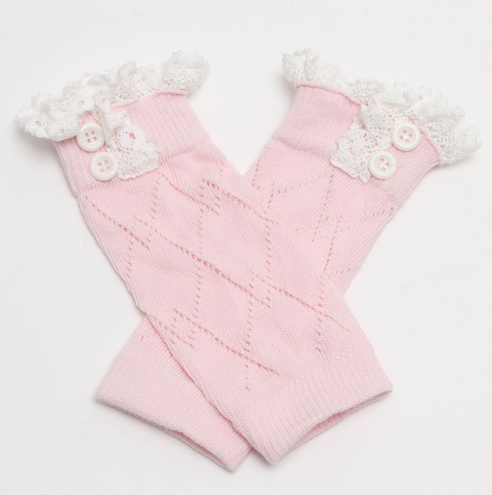 Kids Children Baby Leg Warmers Winter Warm Kids Baby Girls Clothing Knitted Lace Infants Toddlers Trim Boot Cuffs Knee High: Pink