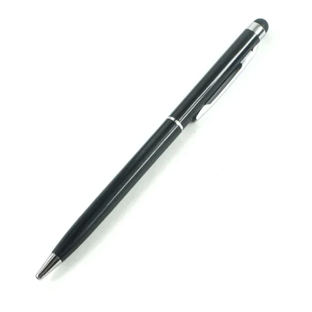 20-200 pennen per pakket Mini metalen 2-in-1 Stylus Universele balpen Aangepast logo Tekstgravure Kantoor School Reclamepen