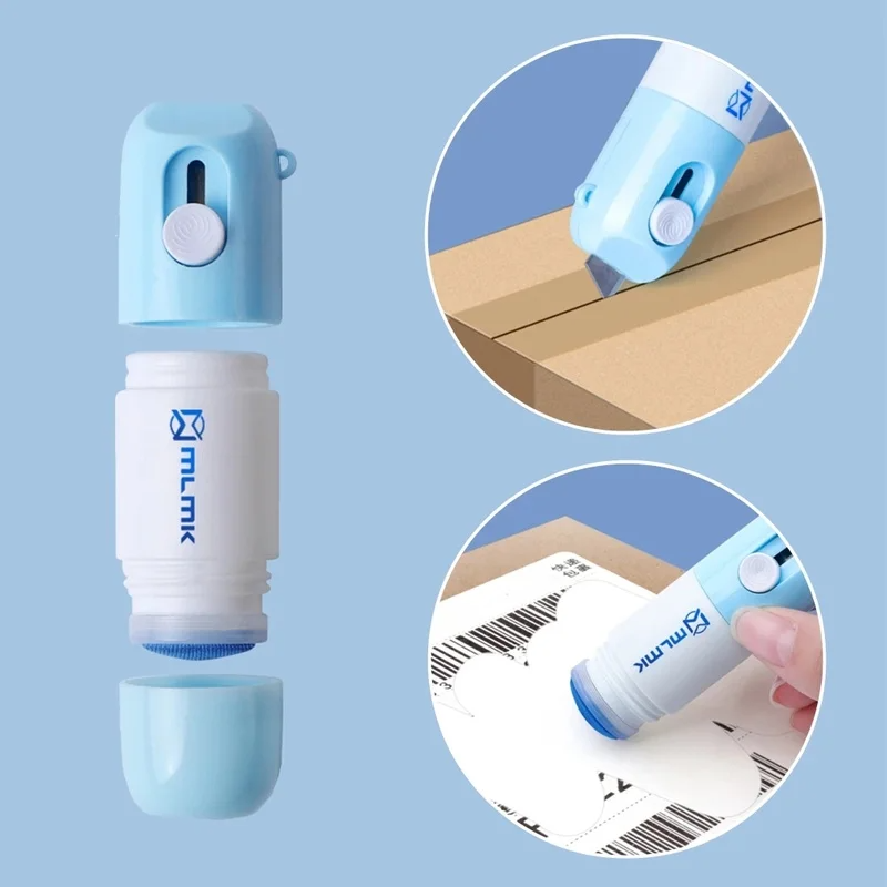 Thermisch papier Easer Mail Opener 2-in-1 correctievloeistof met mes Anti Peep Identiteitsinformatie Privacy Protector Gum