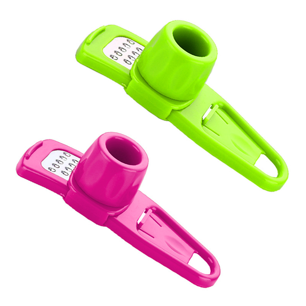 Aço inoxidável multifuncional pressionando abs alho imprensa ralador ralador alho moagem microplaina plaina chopper cozinha #20: Hot Pink  Green 