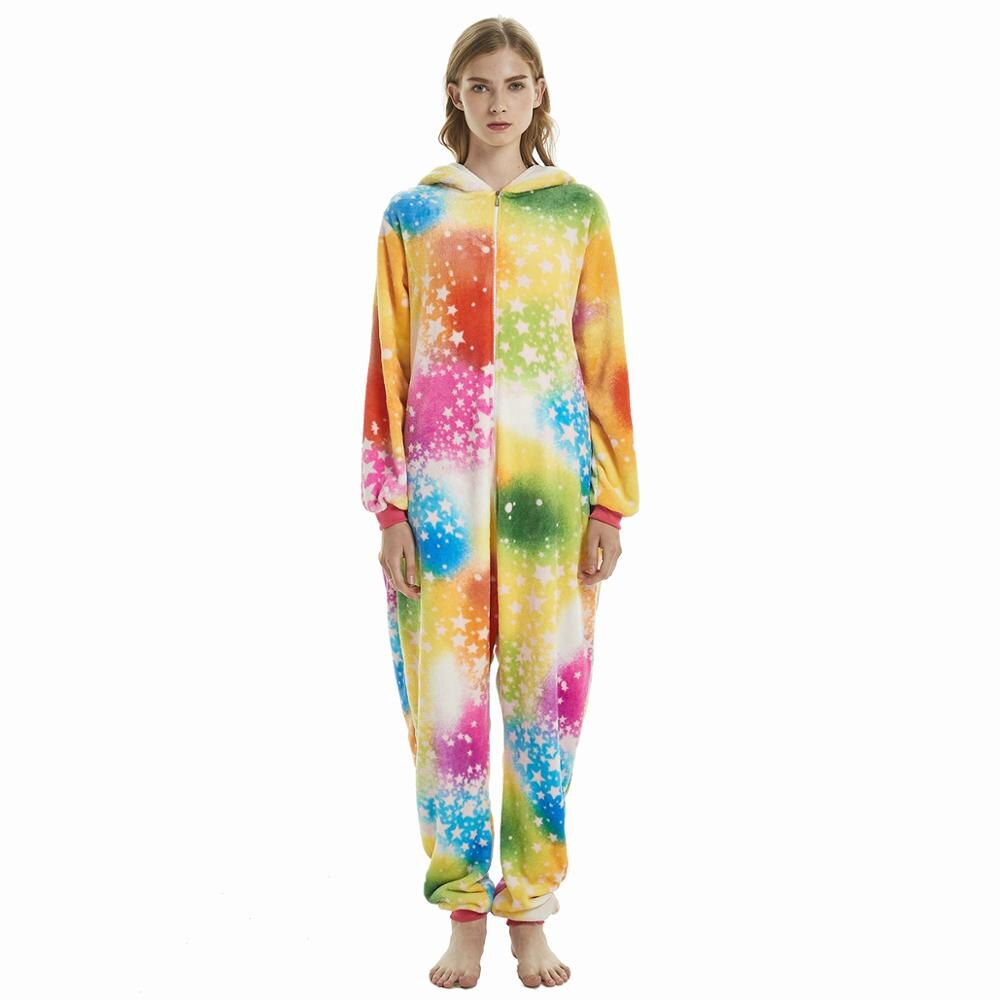 Rainbow Women's Pajamas for Boys Girls Unicorn Pajamas Flannel Stitch Pajamas Set Animal Sleepwear Onesie Winter Pyjamas Kids