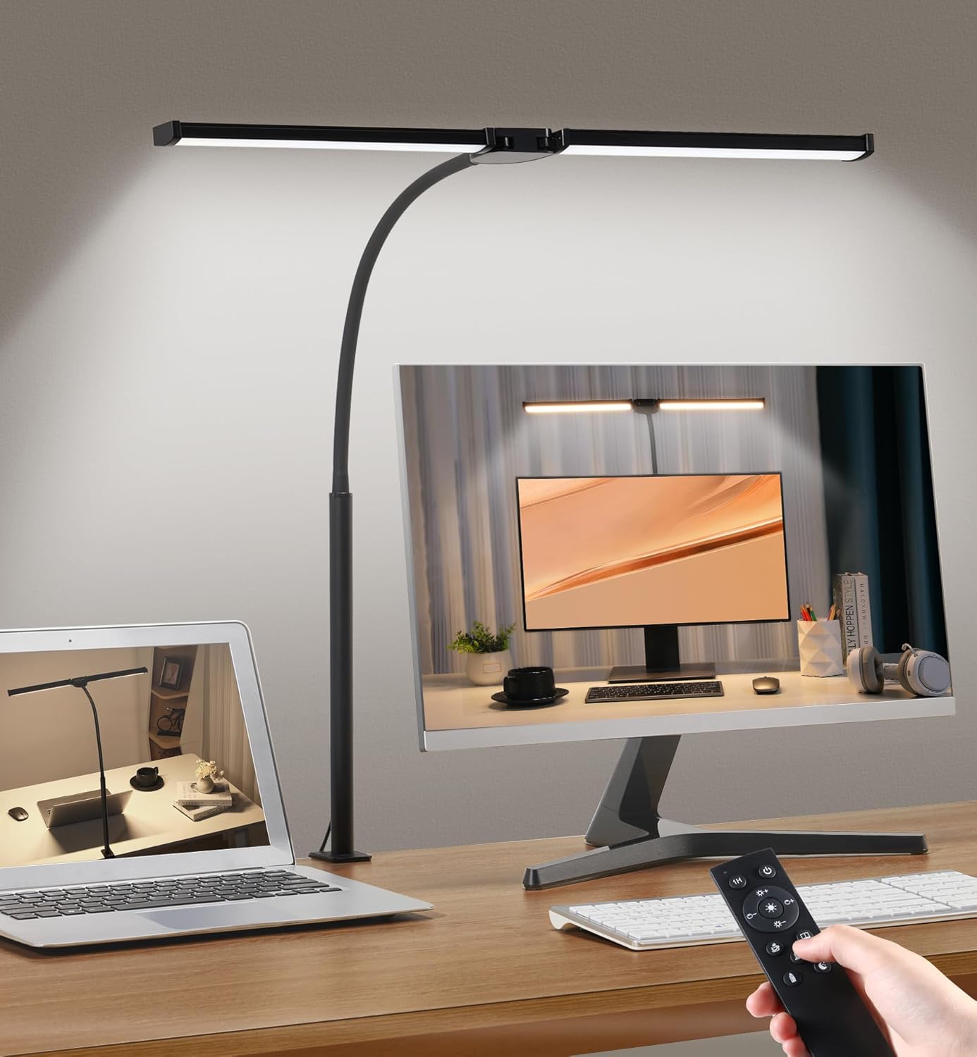 LED-Schreibtischlampe für das Heimbüro, Augenpflege-Architektlicht mit Klemme, verstellbarer flexibler Schwanenhals, 25 Beleuchtungsmodelle