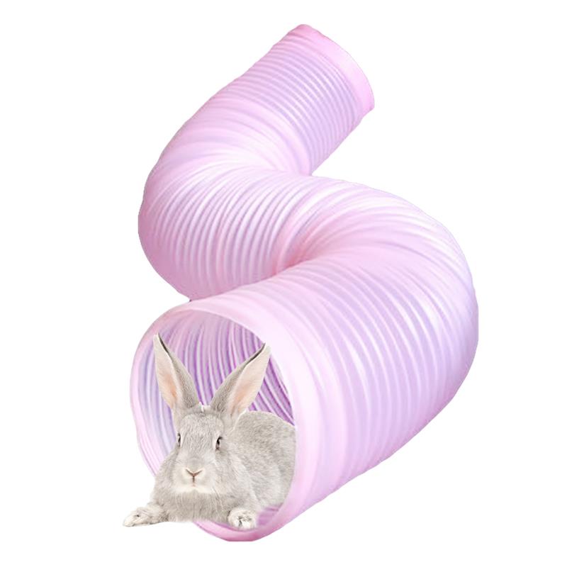 Pet tunnel plast hamster tunnel pet play legetøj s-type sammenklappelig tunnel til små kæledyr killing legetøj spil tunnel: Lyserød s