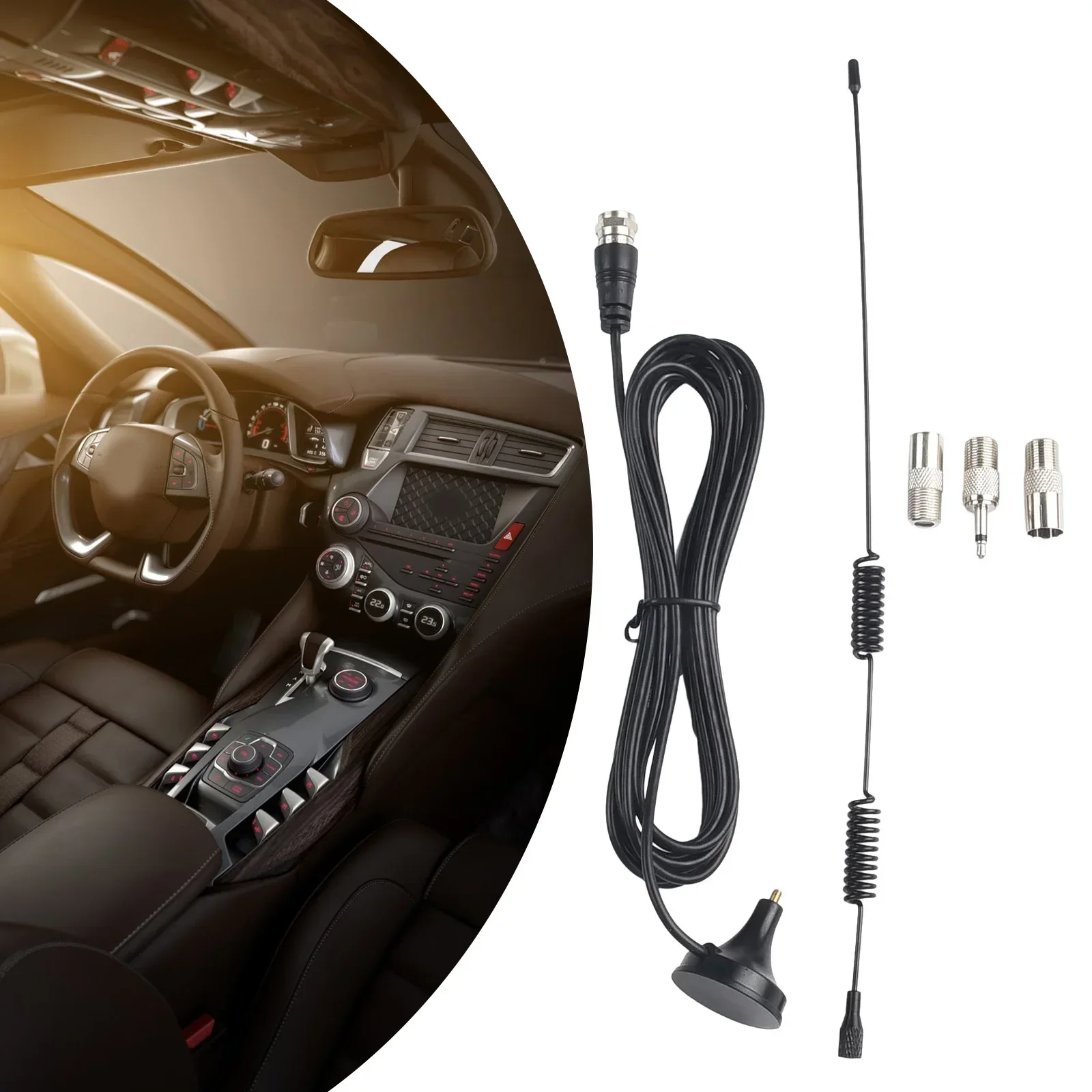 Verbeter de stereo-ontvangst met DAB FM-antenne voor binnen, magnetische basismontage, compatibel met AV-audio-videosystemen