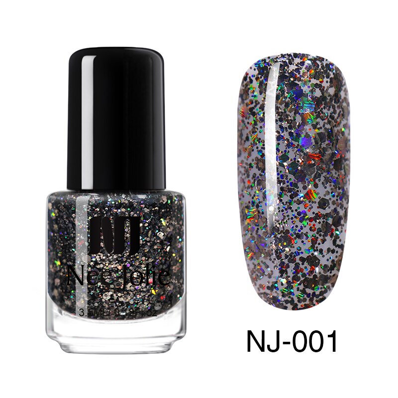 Nee jolie 12 färger nagellack roséguld glitter paljetter gradient serie shimmer flake för nail art diy 3.5ml: Nj -001