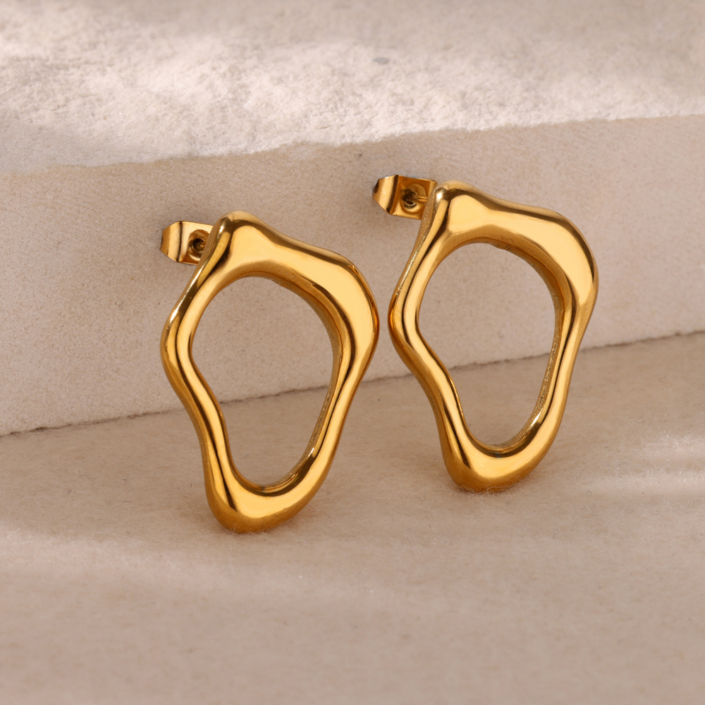 Pendientes de mariposa para mujer, aretes con forma de gota de agua de acero inoxidable de Color dorado, de joyería estética 2024: Bañado en rodio de imitación