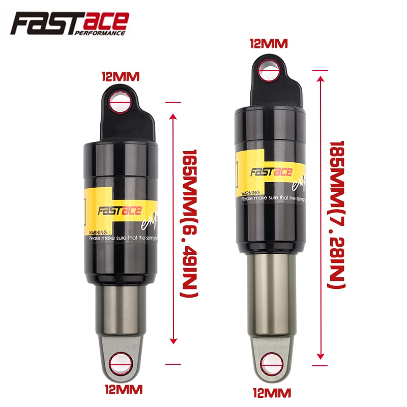 1pc Fastace MTB Hydraulic Spring Shock Absorber 125 150 165 185mm 650lbs e-Bike Rear Shock for Xiaomi Pro 2 Kugoo G Booster M5