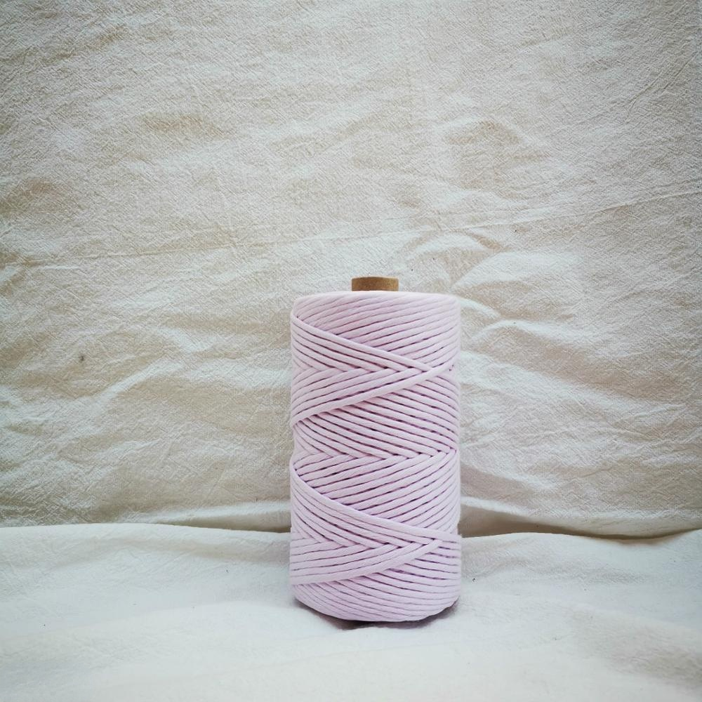 Ropemate Premium Zachte Katoenen Koord 3Mm 100M - 1 Enkele Streng Gekleurde Elastische 3Mm Touw: Lilac 150YARDS